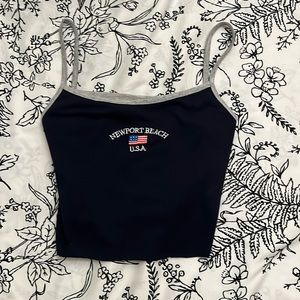 embroidered newport beach tank top